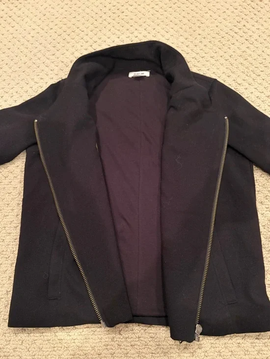 Helmut Lang Black Asymmetrical Zip Cotton Moto Jacket - Picture 6 of 11